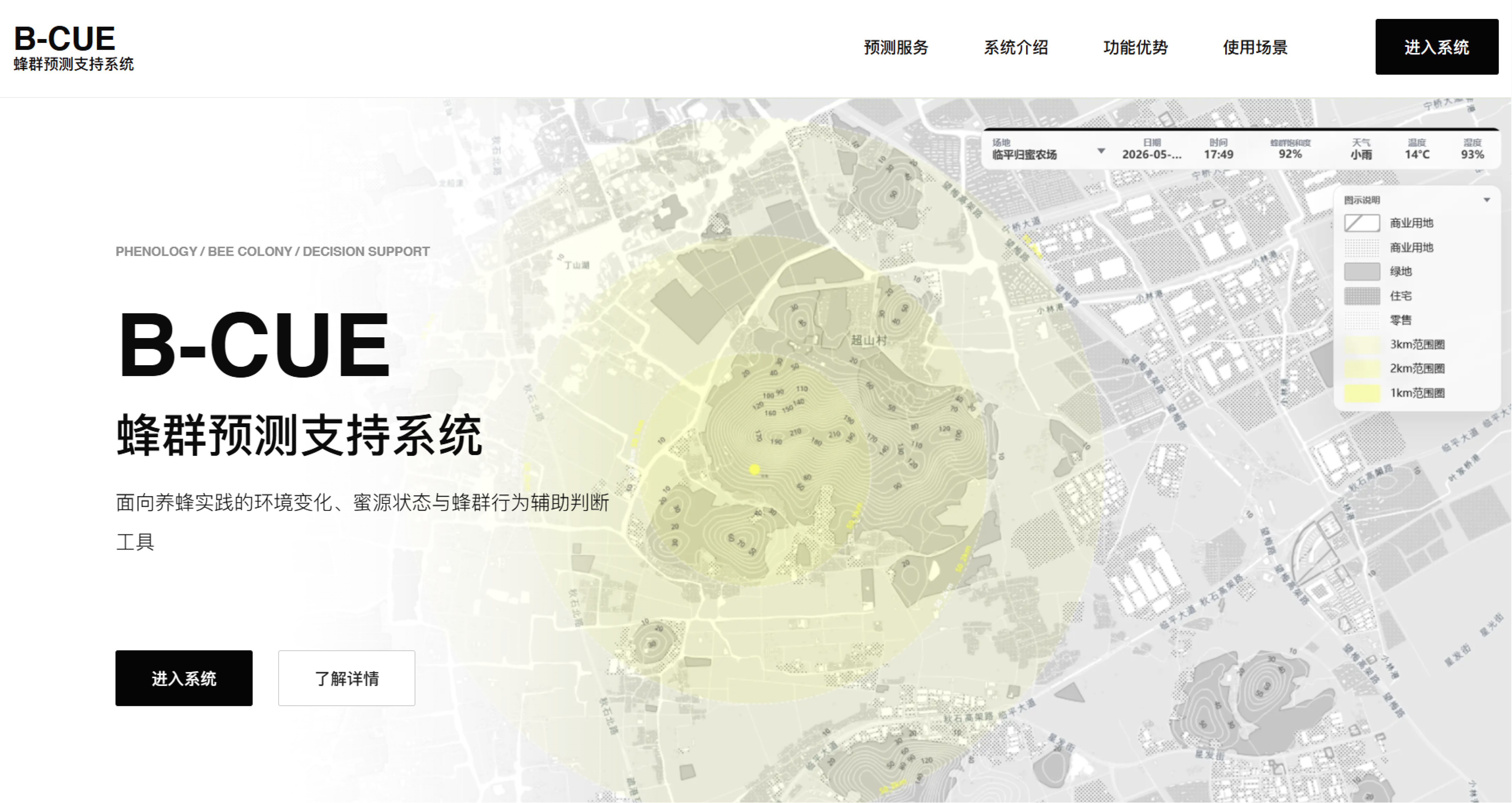 Bee Cue final website main interface